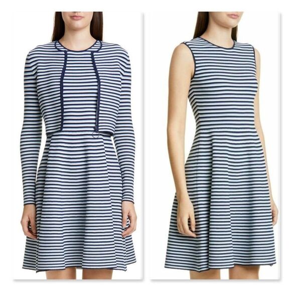 Akris Punto Stripe Fit & Flare Sweater Dress - Picture 4 of 16